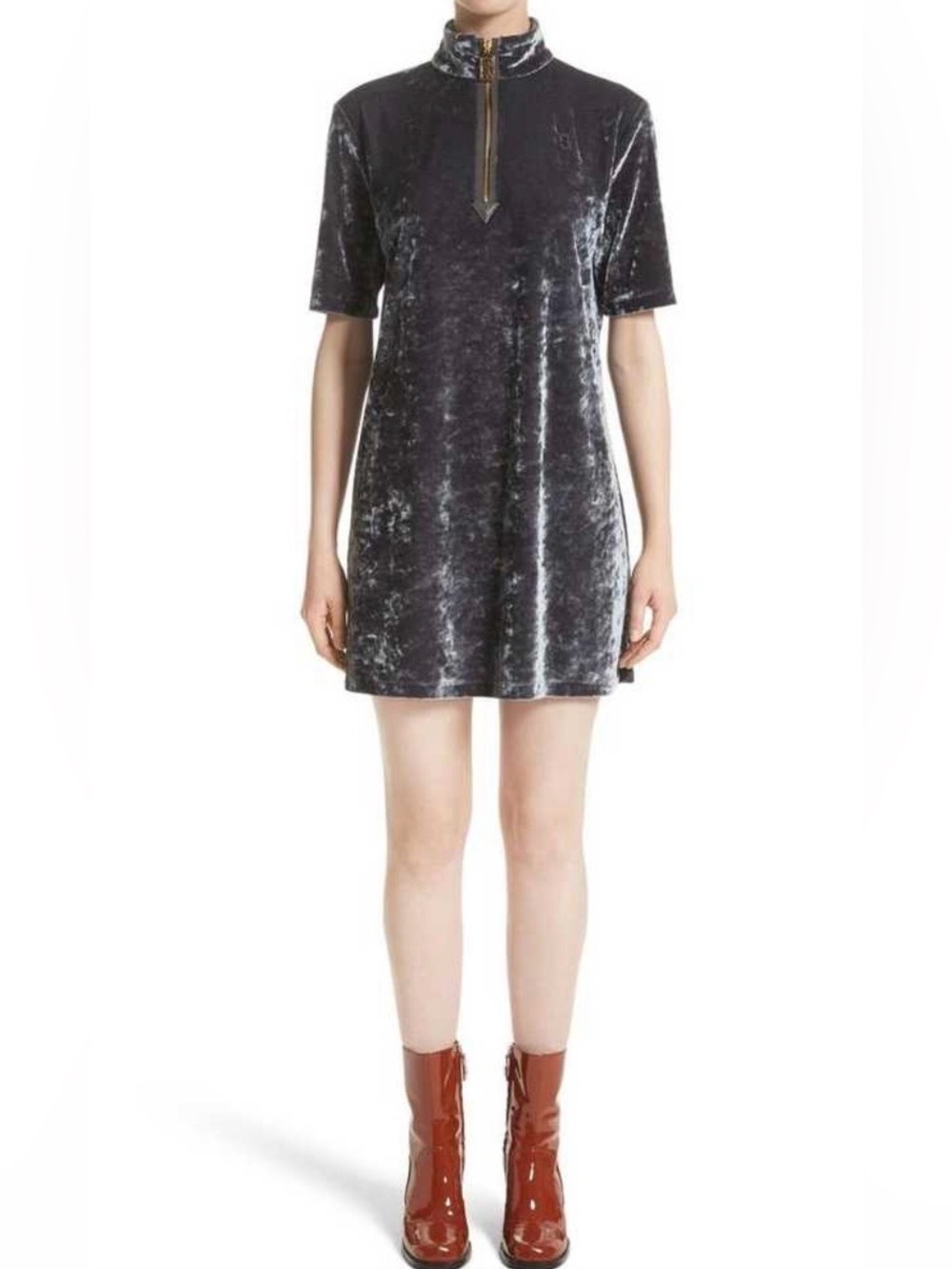 MARC JACOBS Size 2” Dark Gray Metallic Polyester
Mini Dress